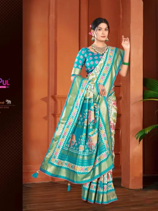 Vipul Amora Silk Plus 915E Wholesale Dola Silk Saree Collection - Image 2