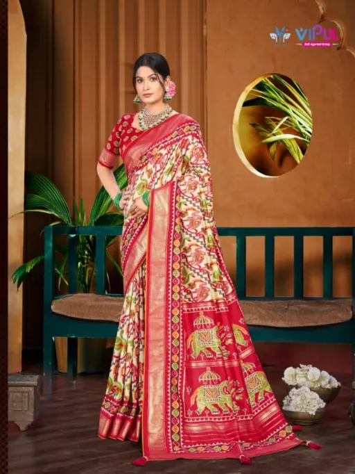 Vipul Amora Silk Plus 915E Wholesale Dola Silk Saree Collection - Image 4