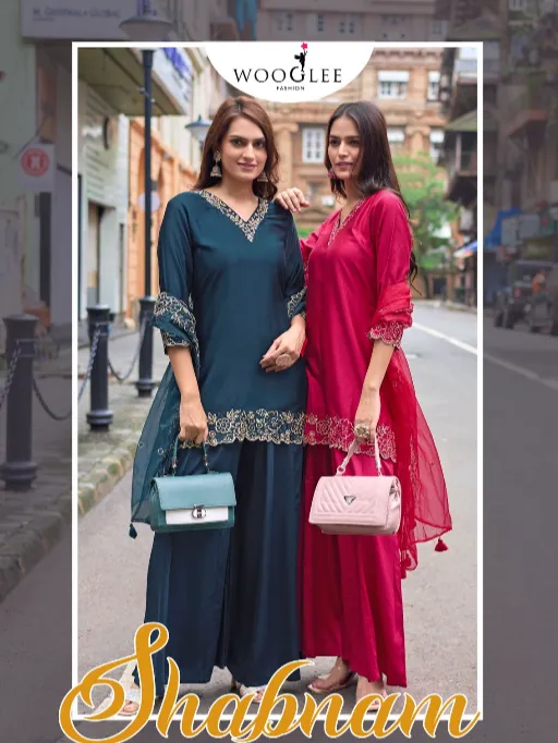 Wooglee Shabnam Readymade Wholesale Gajji Silk Salwar Suit