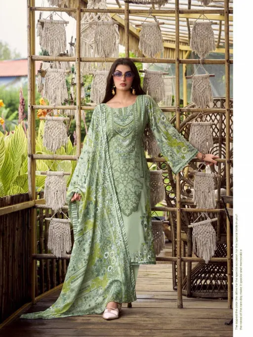 Zulfat Sana Safina Wholesale Cotton Designer Print Embroidery Work Dress Material - Image 5