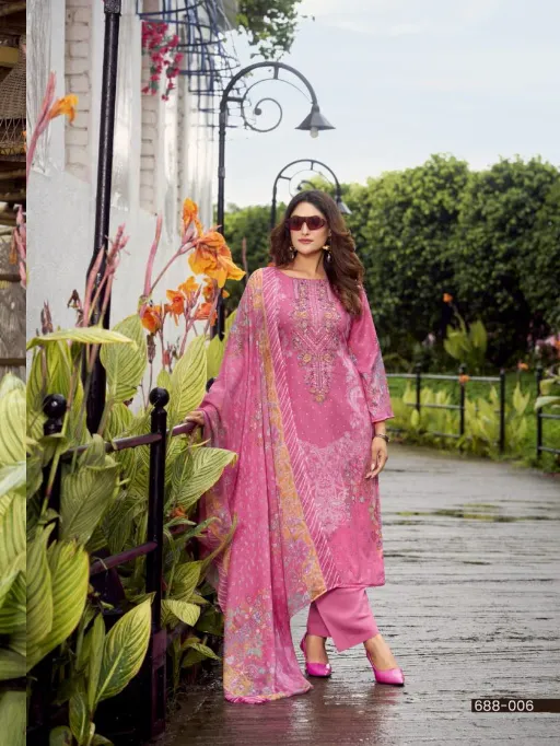 Zulfat Sana Safina Wholesale Cotton Designer Print Embroidery Work Dress Material