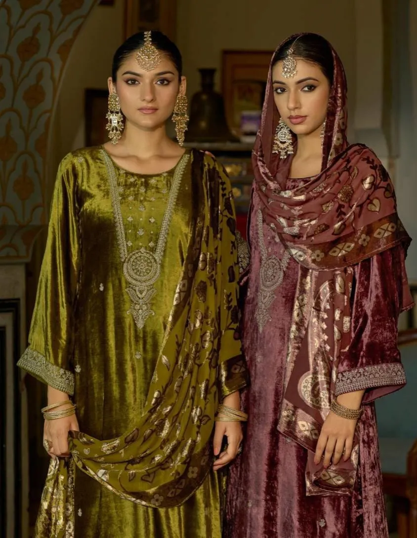 Ibiza Jonem Viscose Velvet Embroidery Work Salwar Suits