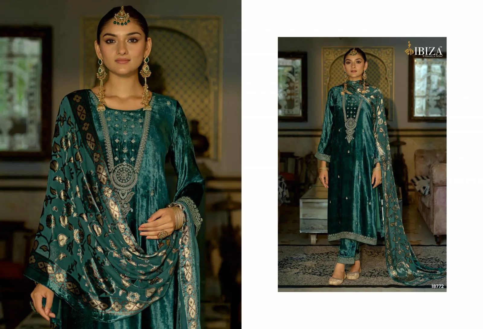 Ibiza Jonem Viscose Velvet Embroidery Work Salwar Suits - Image 3