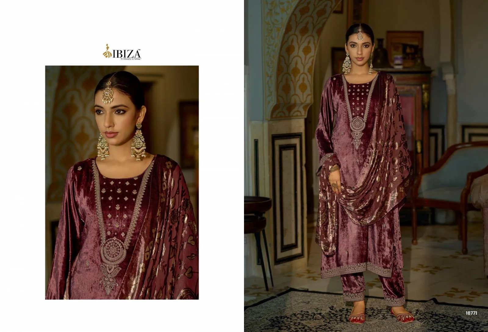 Ibiza Jonem Viscose Velvet Embroidery Work Salwar Suits - Image 4