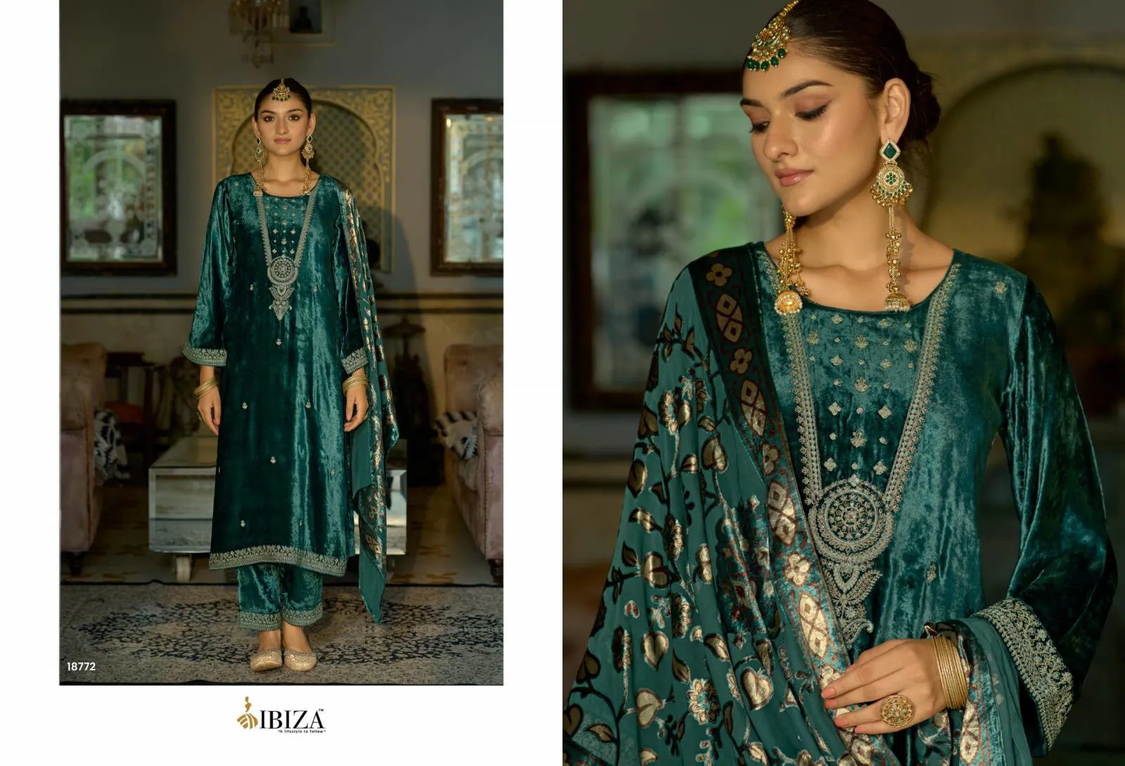 Ibiza Jonem Viscose Velvet Embroidery Work Salwar Suits - Image 5