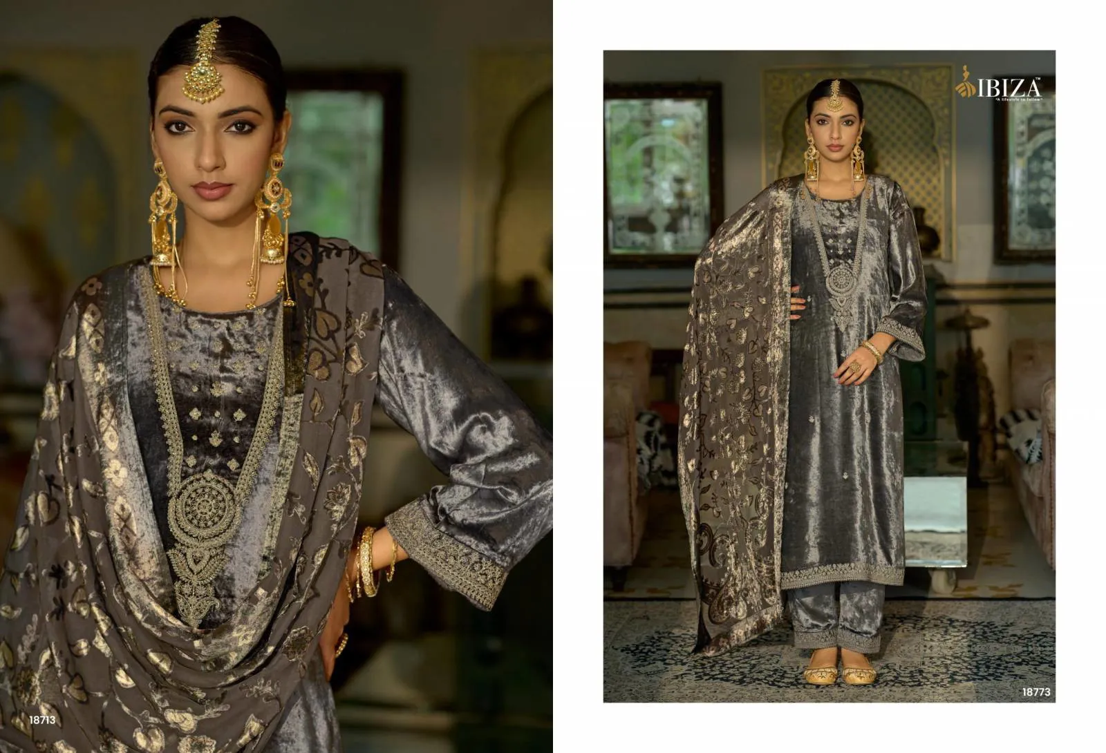 Ibiza Jonem Viscose Velvet Embroidery Work Salwar Suits - Image 6
