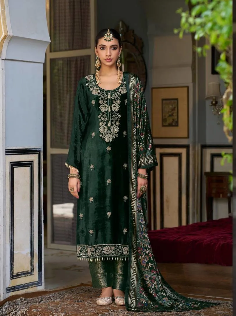 Ibiza Kalindi Viscose Velvet Work Designer Salwar Suit