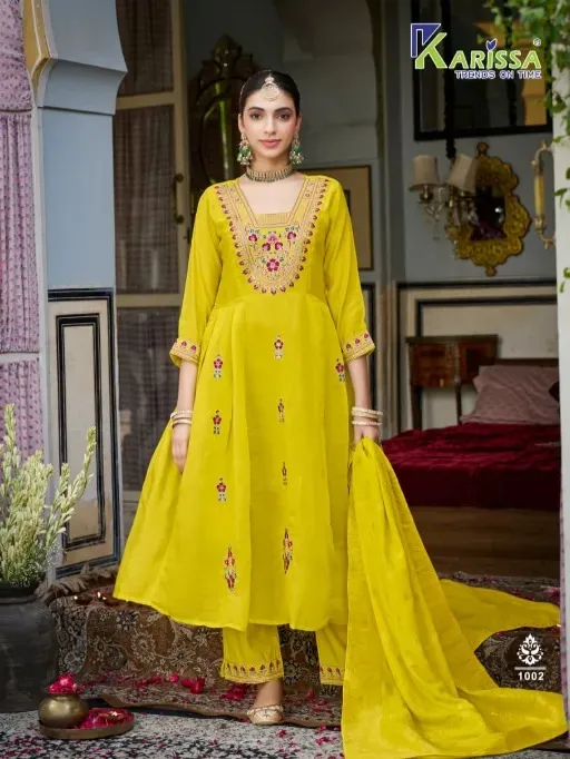 Kerrisa Pestive Flared Top Pant With Dupatta Set