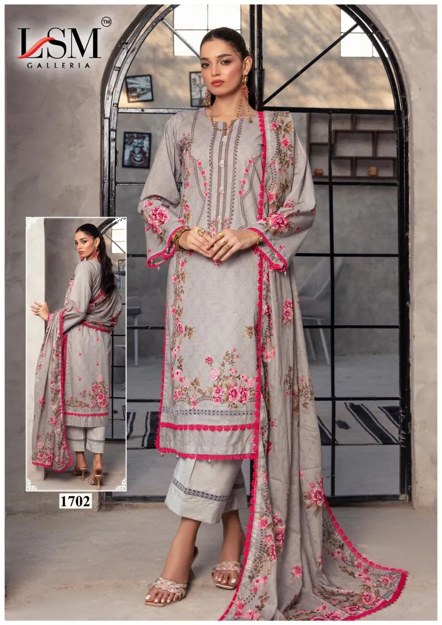 Lsm Parian Dream Vol 17 Lawn Cotton Printed Karachi Dress Material