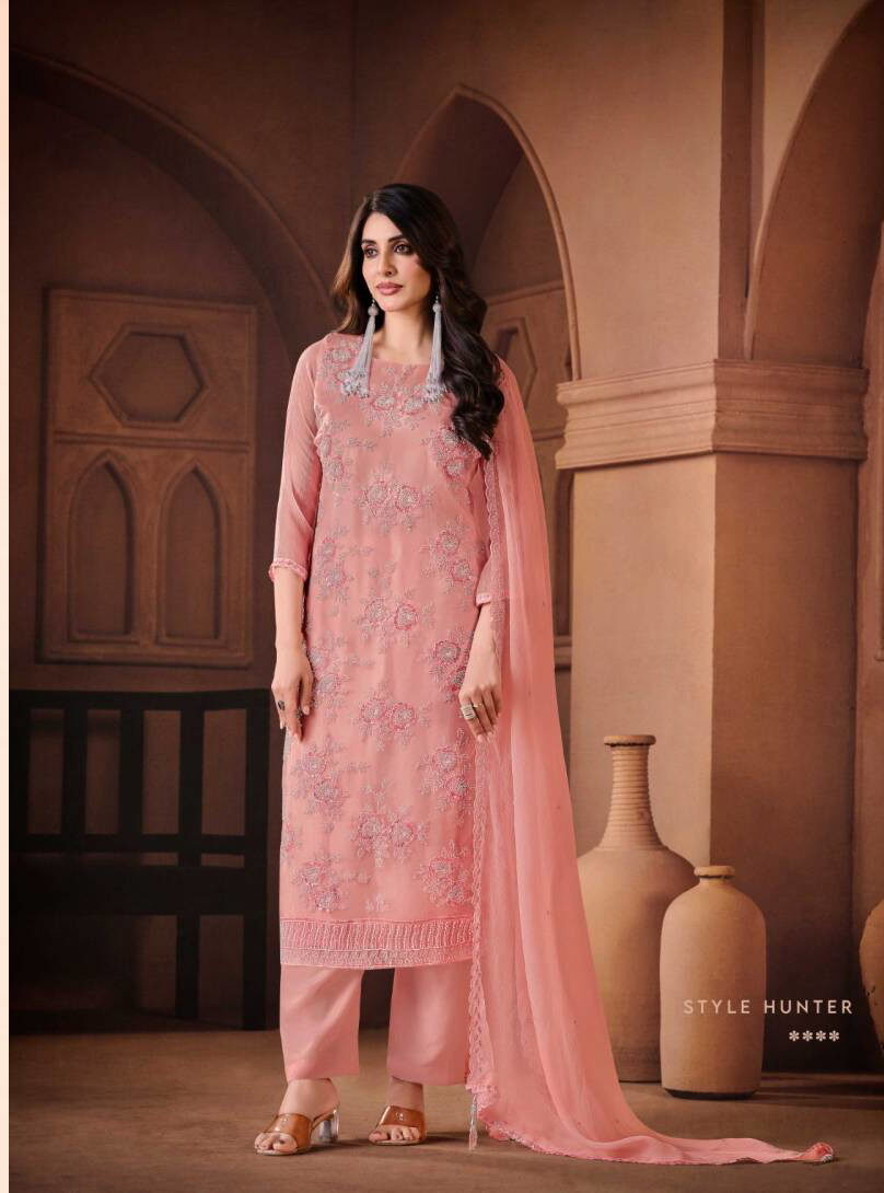 Vipul Arissa Crinkle Chiffon With Work Designer Salwar Suit