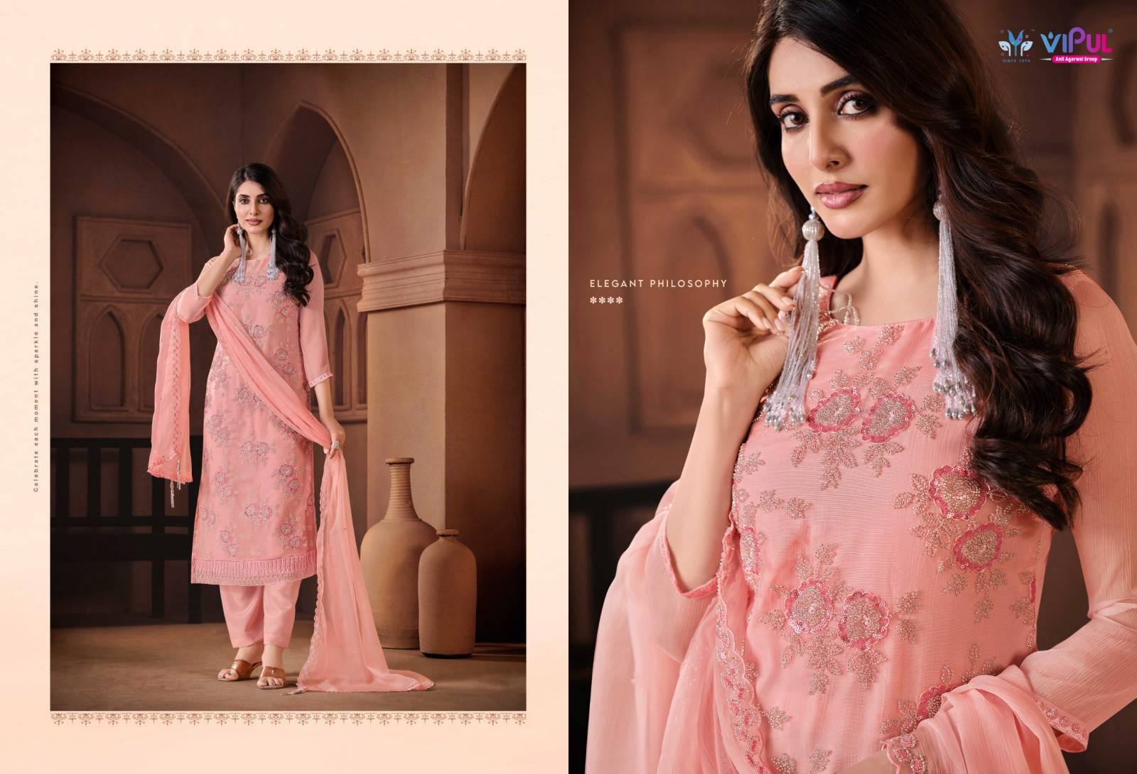 Vipul Arissa Crinkle Chiffon With Work Designer Salwar Suit - Image 8