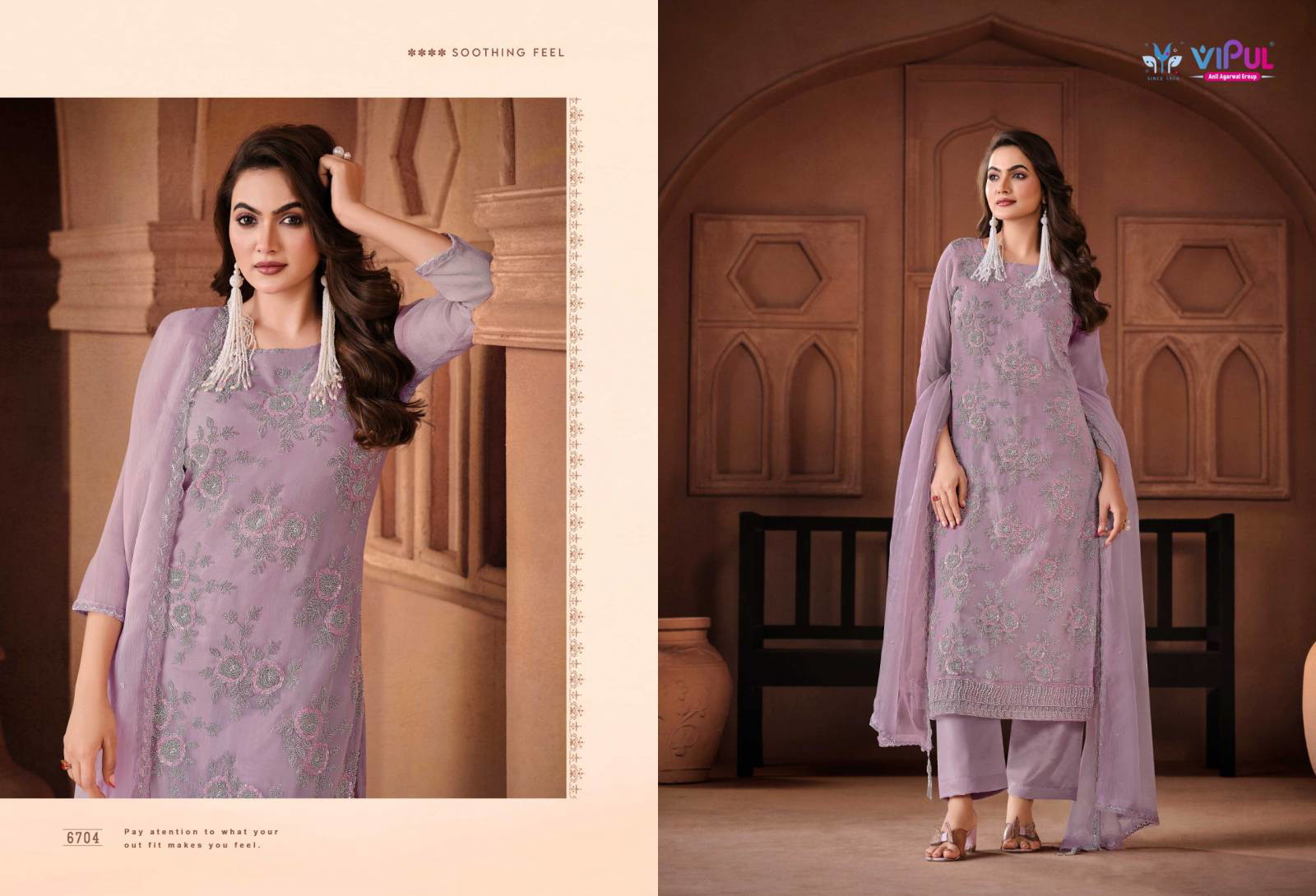 Vipul Arissa Crinkle Chiffon With Work Designer Salwar Suit - Image 11