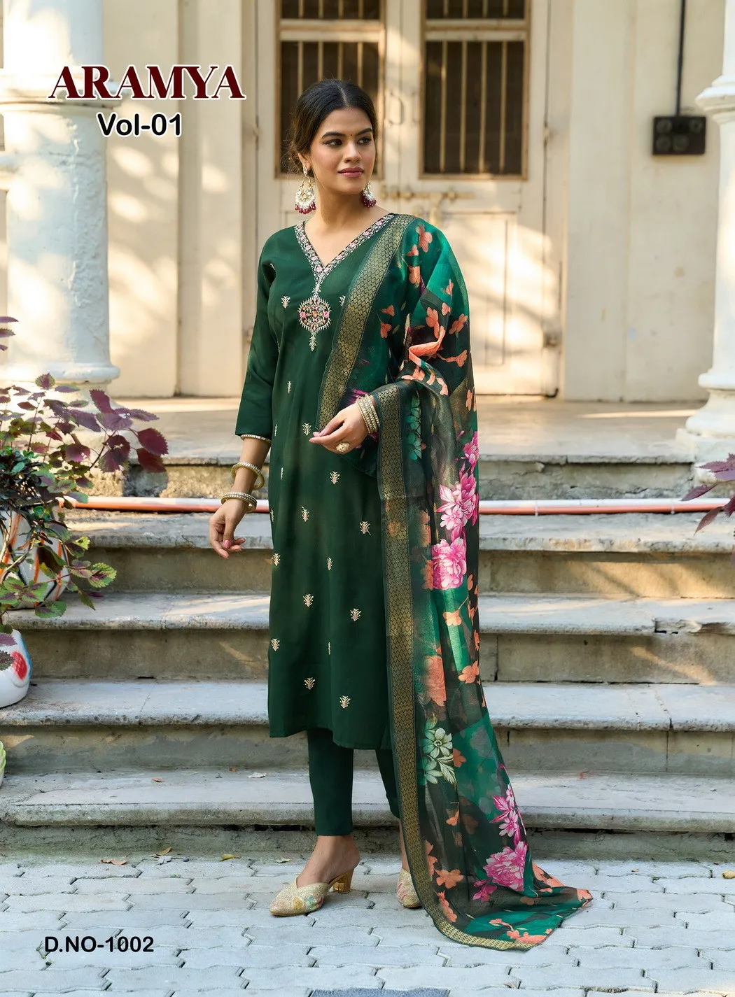 Blue Hills Nithya Anarkali Rayon Foil Print Anarkali Gown - Image 7