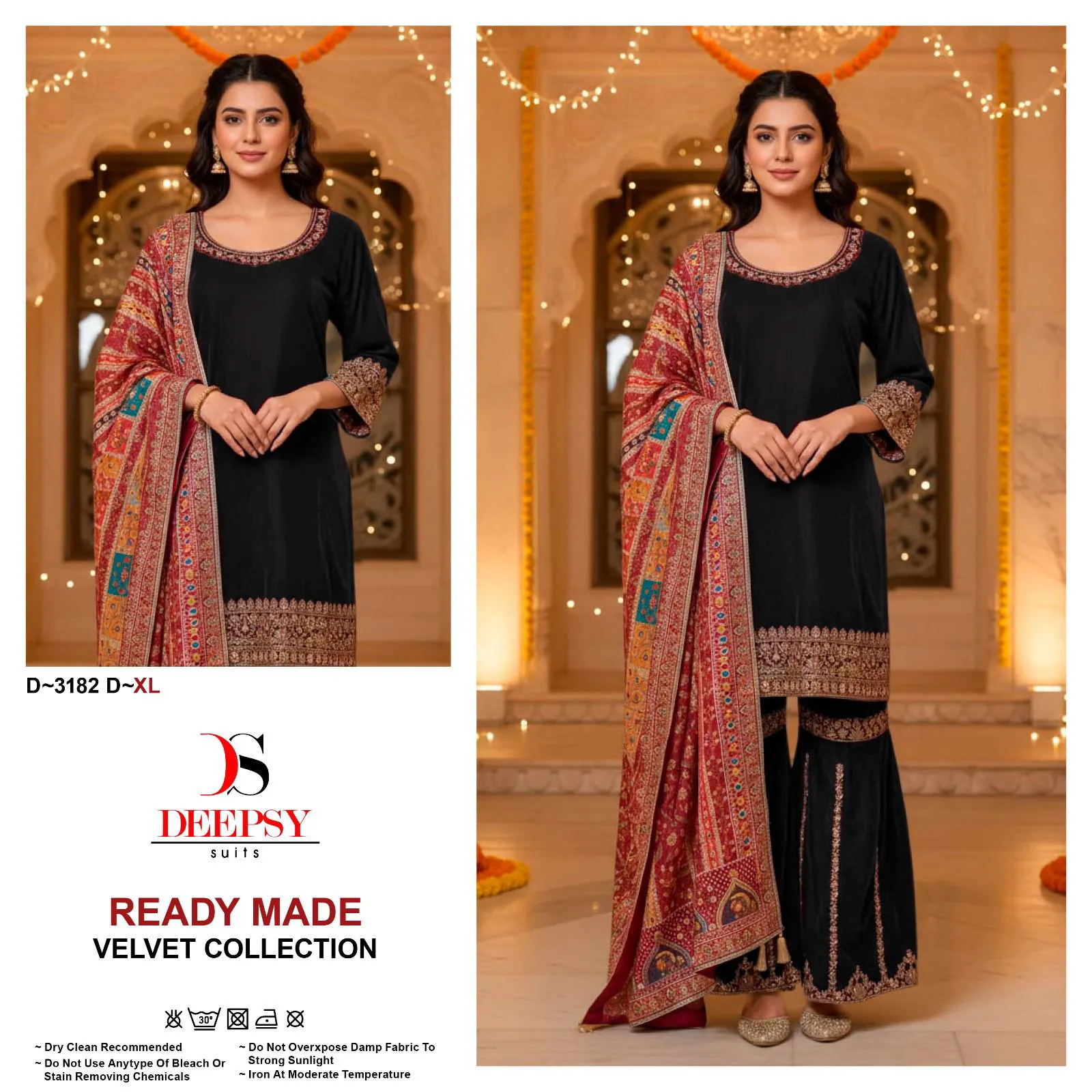 Deepsy D 3182 Velvet Embroidery Pakistani Readymade Suits