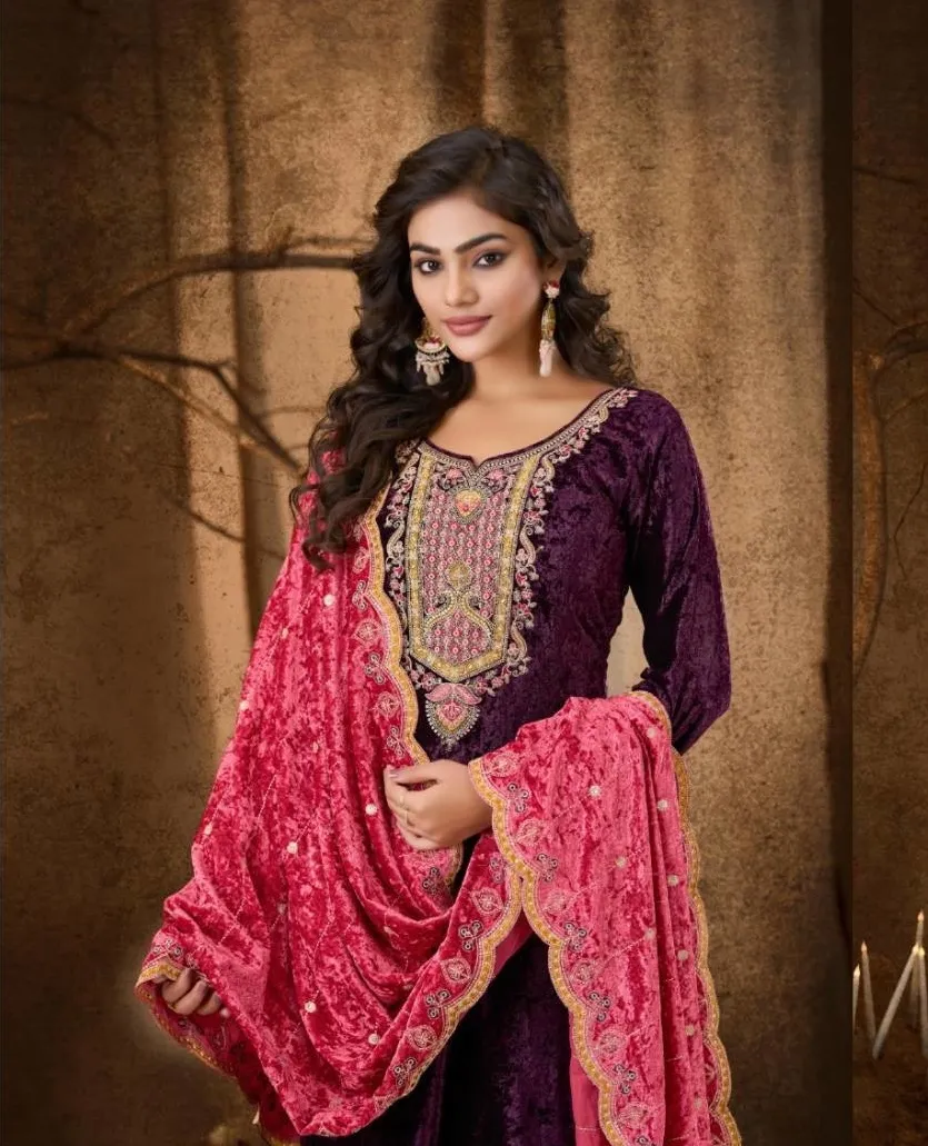 Four Dots Starblast Vol 2 Makhmal Velvet Work Salwar Kammez