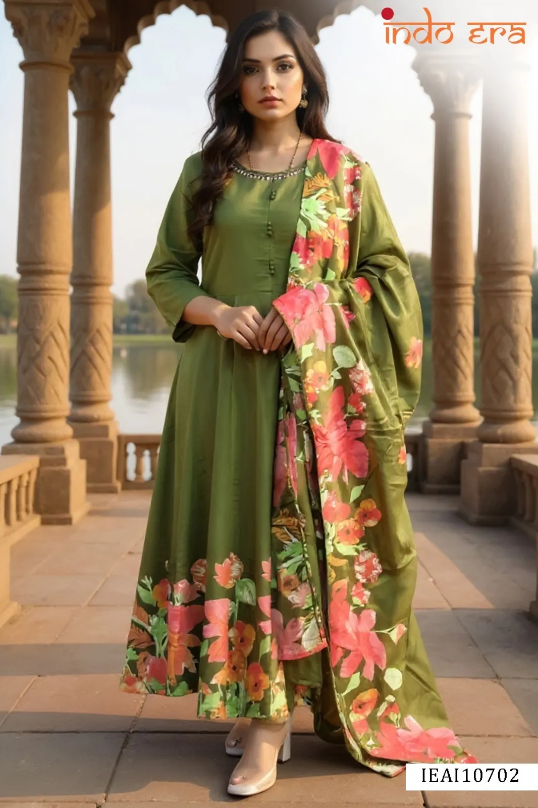 Indo Era 2586 Pure Cotton Floral Printed Kurti Set