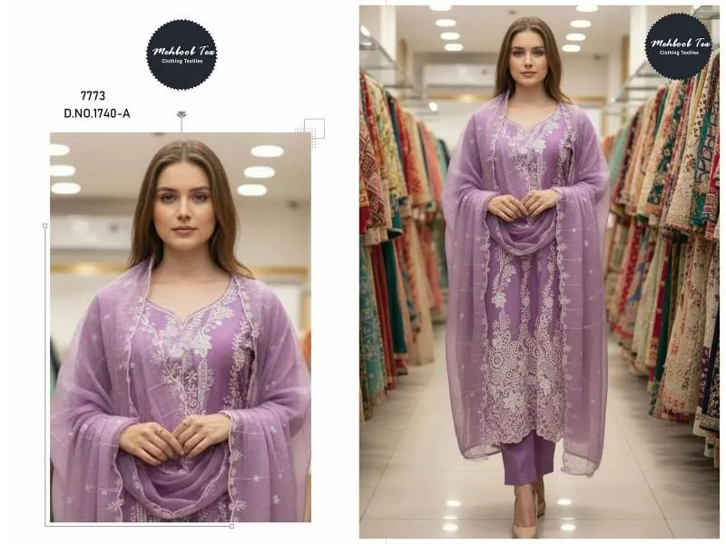 Mehboob Tex 1740 A And B Cotton Embroidery Pakistani Salwar Kameez