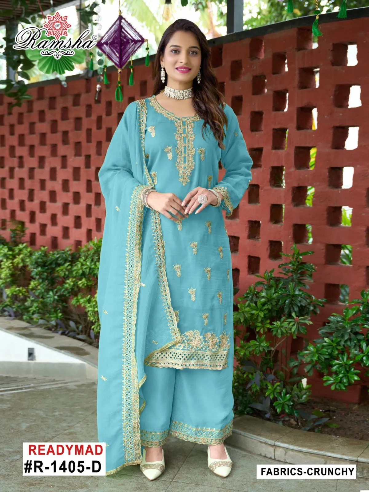Ramsha R 1405 A To D Crunchy Pakistani Salwar Kameez Set