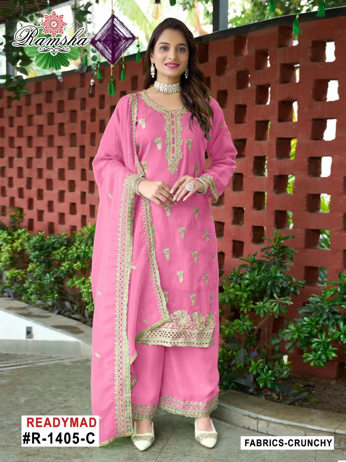 Ramsha R 1405 A To D Crunchy Pakistani Salwar Kameez Set - Image 3