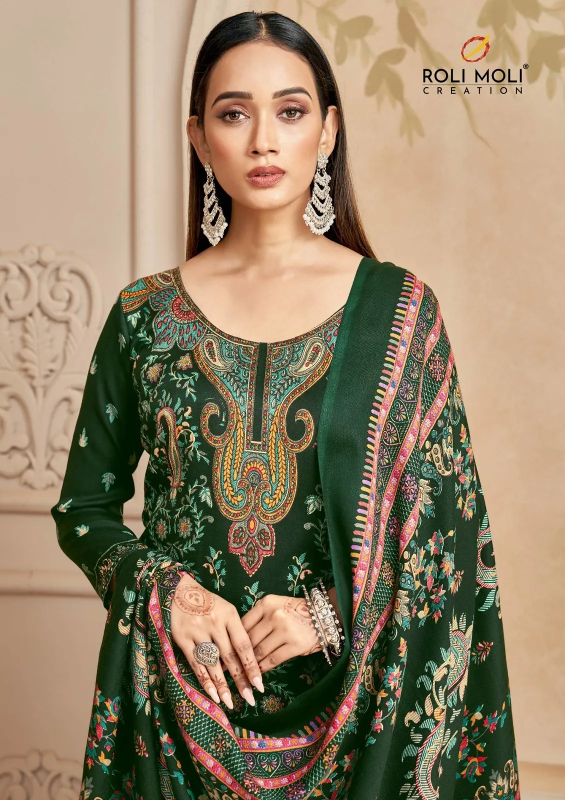 Roli Moli Nimaya Pashmina Printed Dress Material Collection