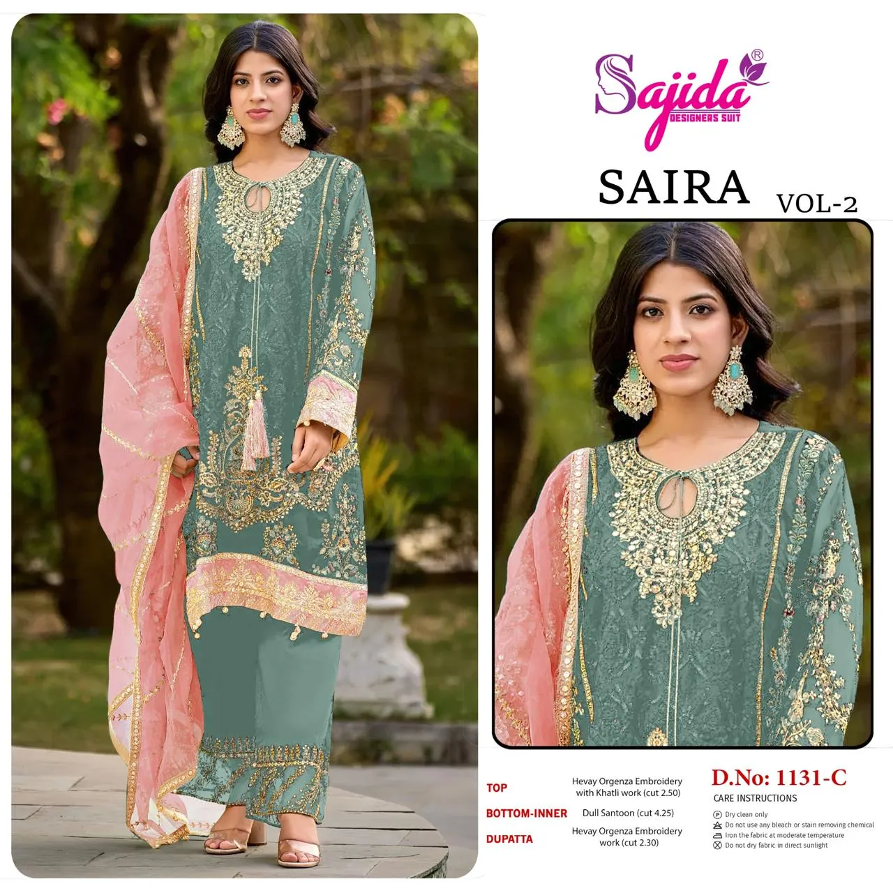 Sajida Saira Vol 2 Georgette Embroidered Pakistani Salwar Kameez