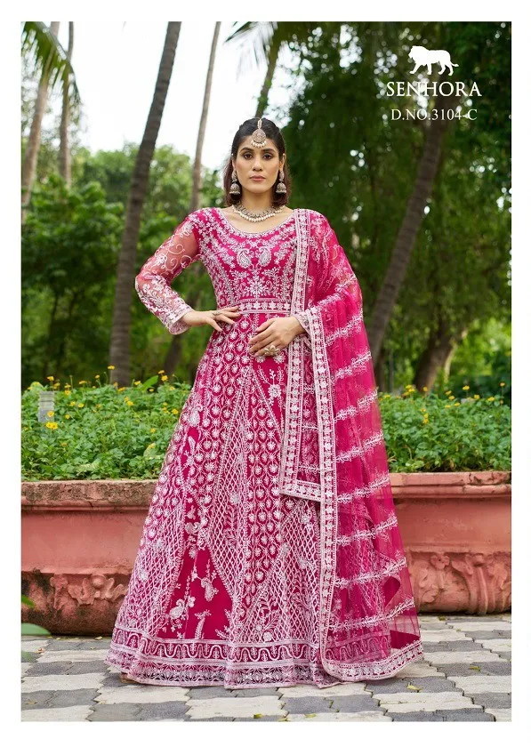 Senhora Mehfil 02 Pure Butterfly Net Designer Anarkali Gown Collection