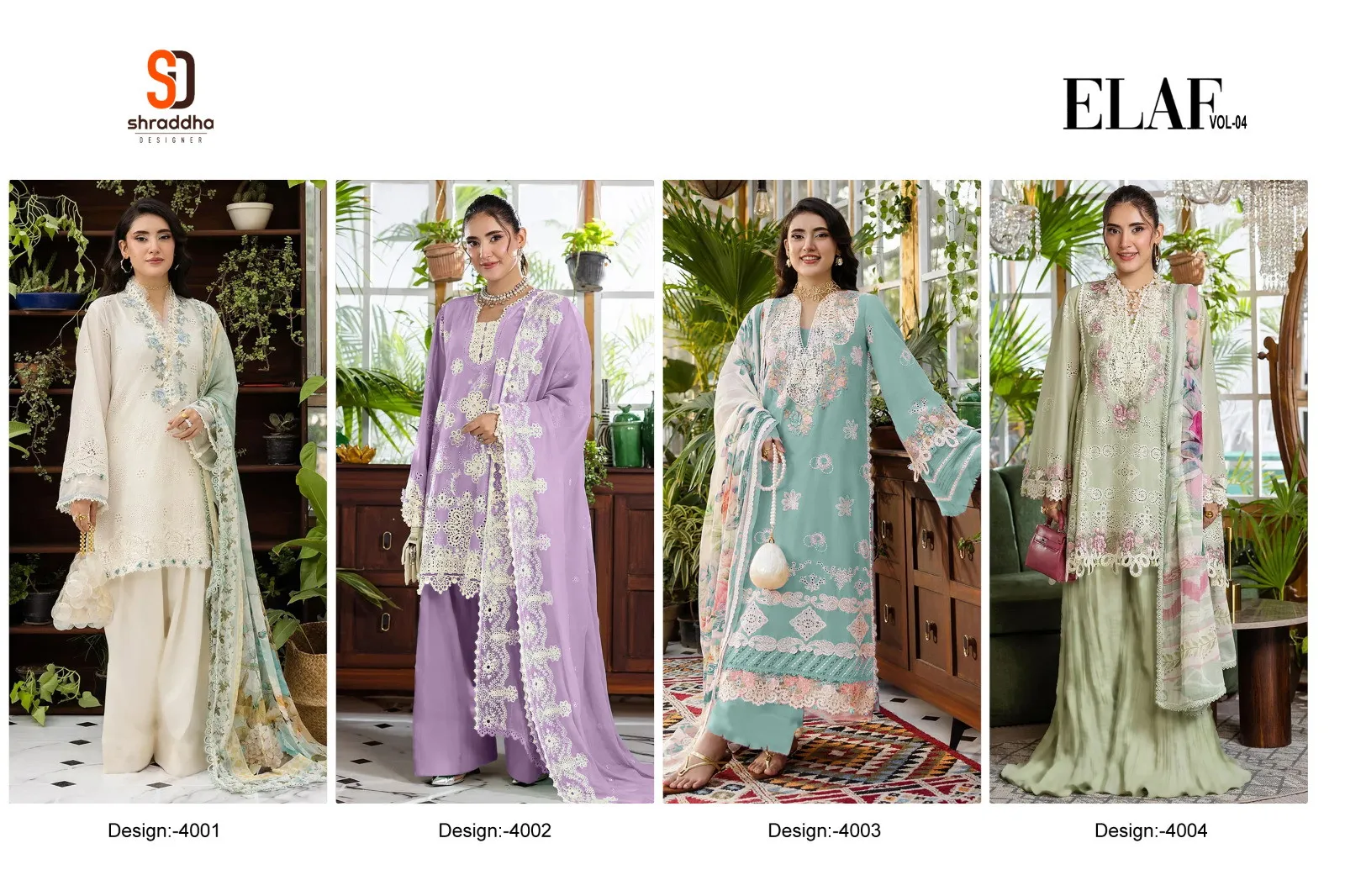 Shraddha Elaf Vol 4 Cotton Embroidered Work Pakistani Salwar Suit - Image 3