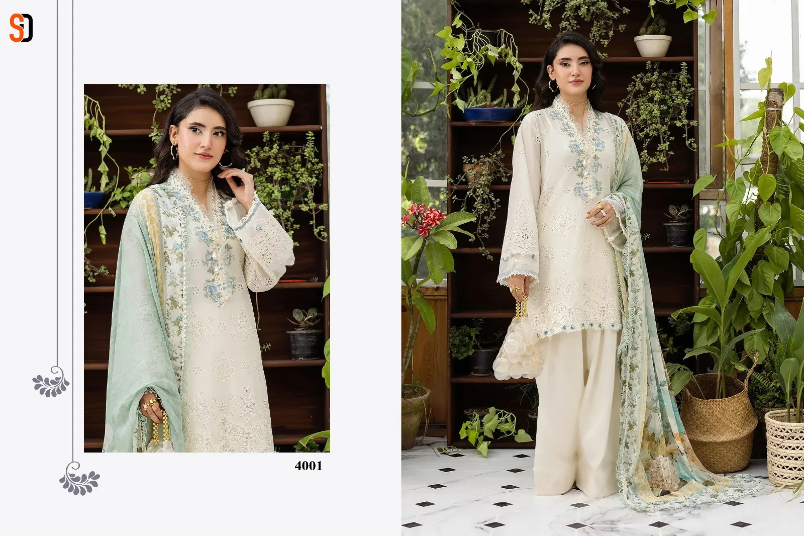Shraddha Elaf Vol 4 Cotton Embroidered Work Pakistani Salwar Suit - Image 4