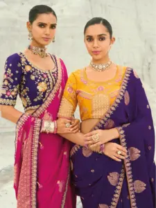 Pure Organza & Dola Viscose Heavy Work Saree Collection