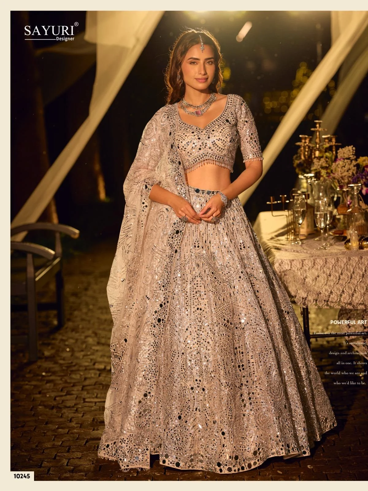 Sayuri Riyaasat Premium Bridal Pure Net Embroidered Lehenga Set