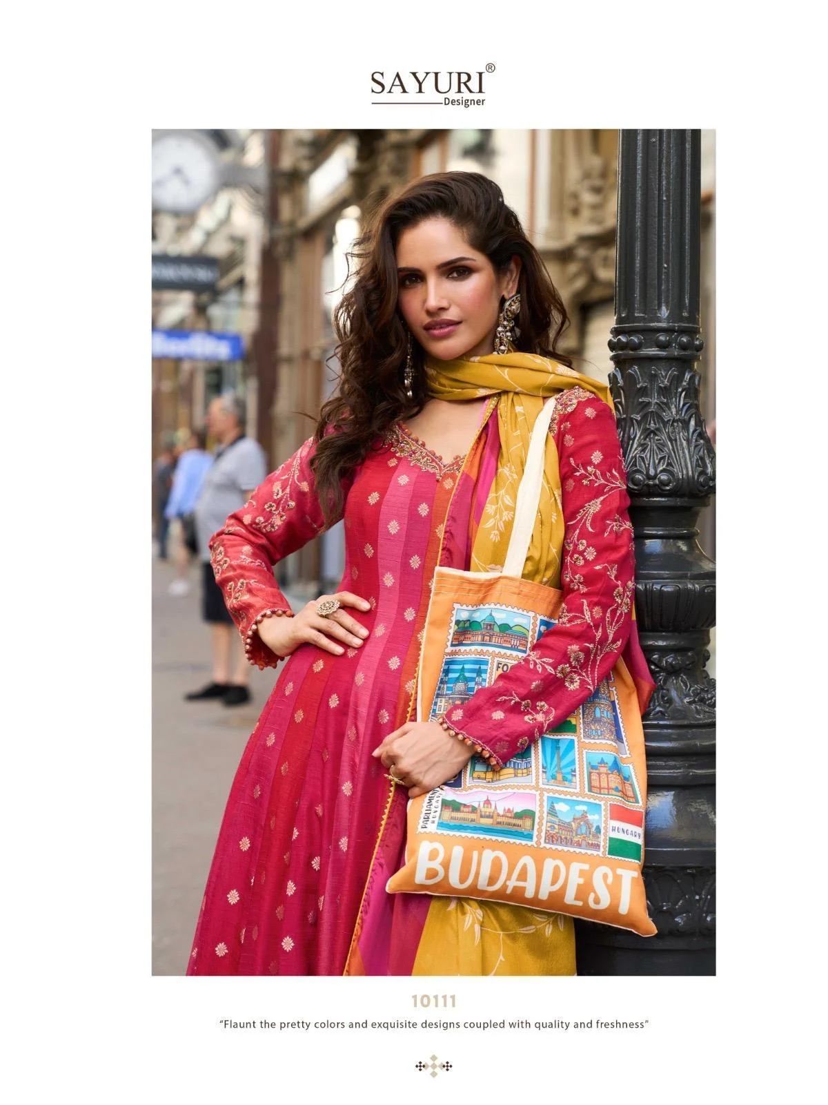 Sayuri Kusum Designer Viscose Jacquard Silk Gown With Dupatta - Image 9