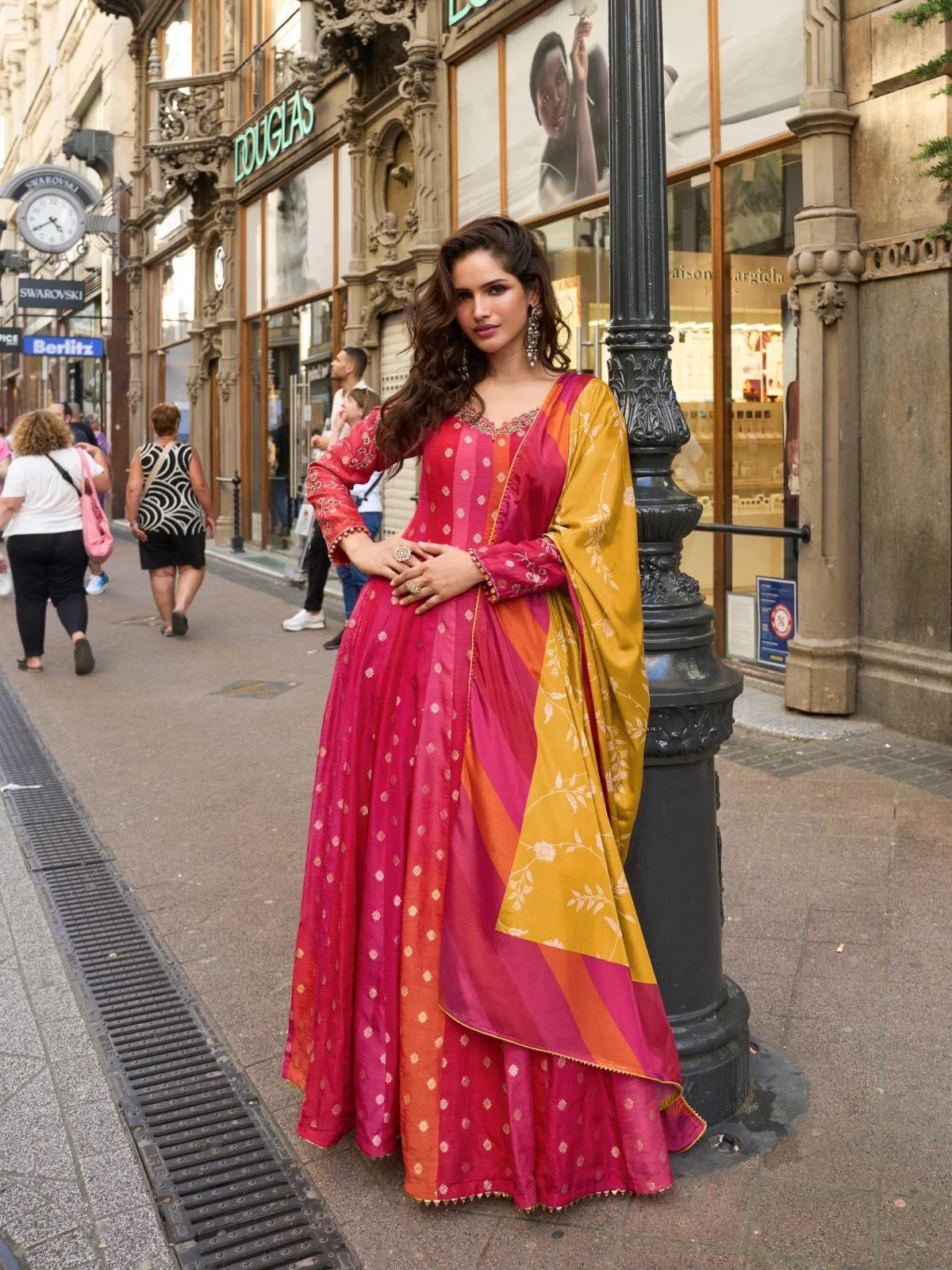 Sayuri Kusum Designer Viscose Jacquard Silk Gown With Dupatta - Image 6