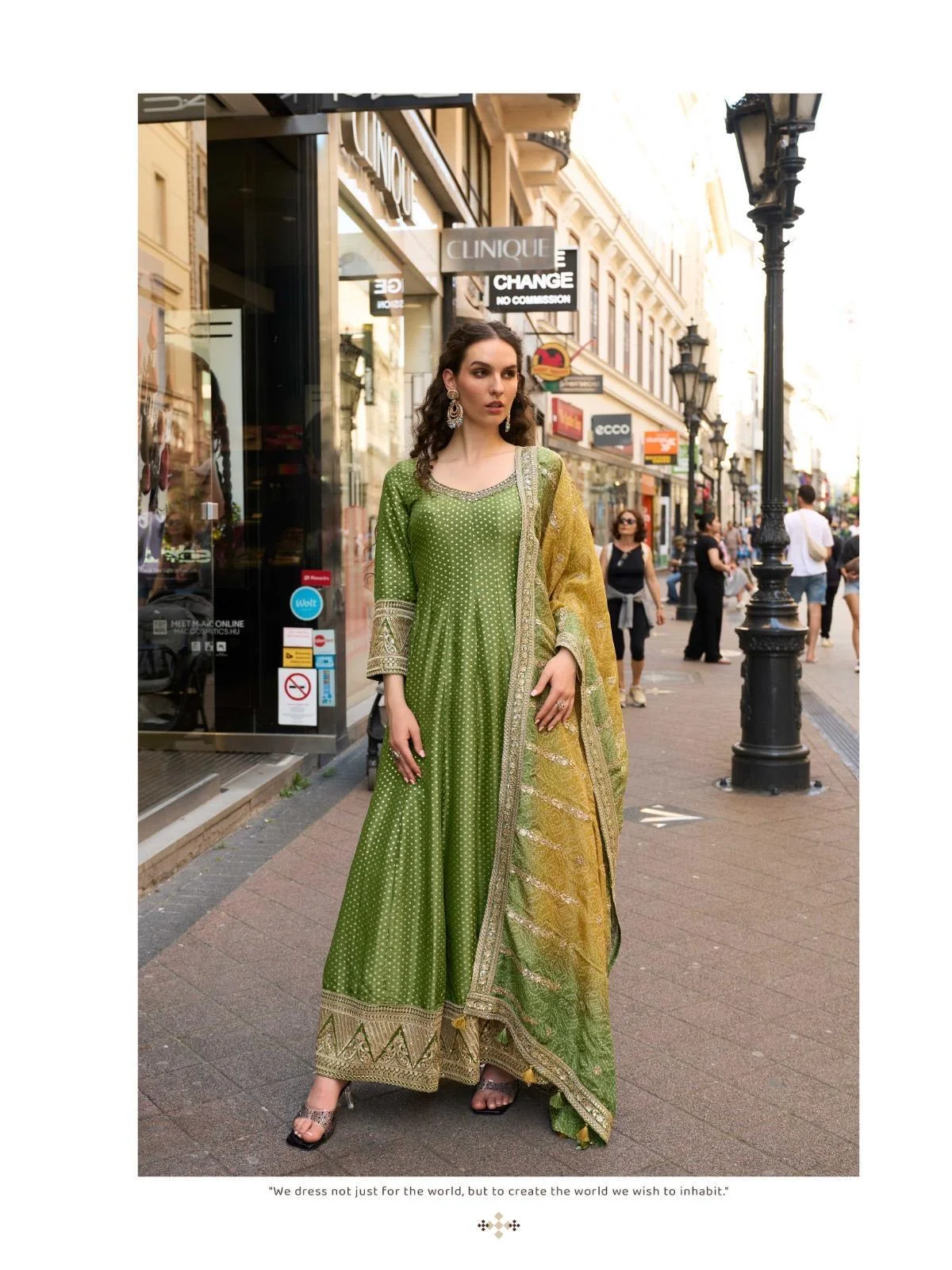 Sayuri Kusum Designer Viscose Jacquard Silk Gown With Dupatta - Image 12