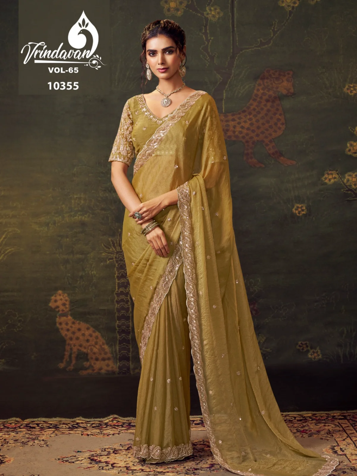 Royal Vrindavan Premium Tissue Fabric Saree Collection - Image 8