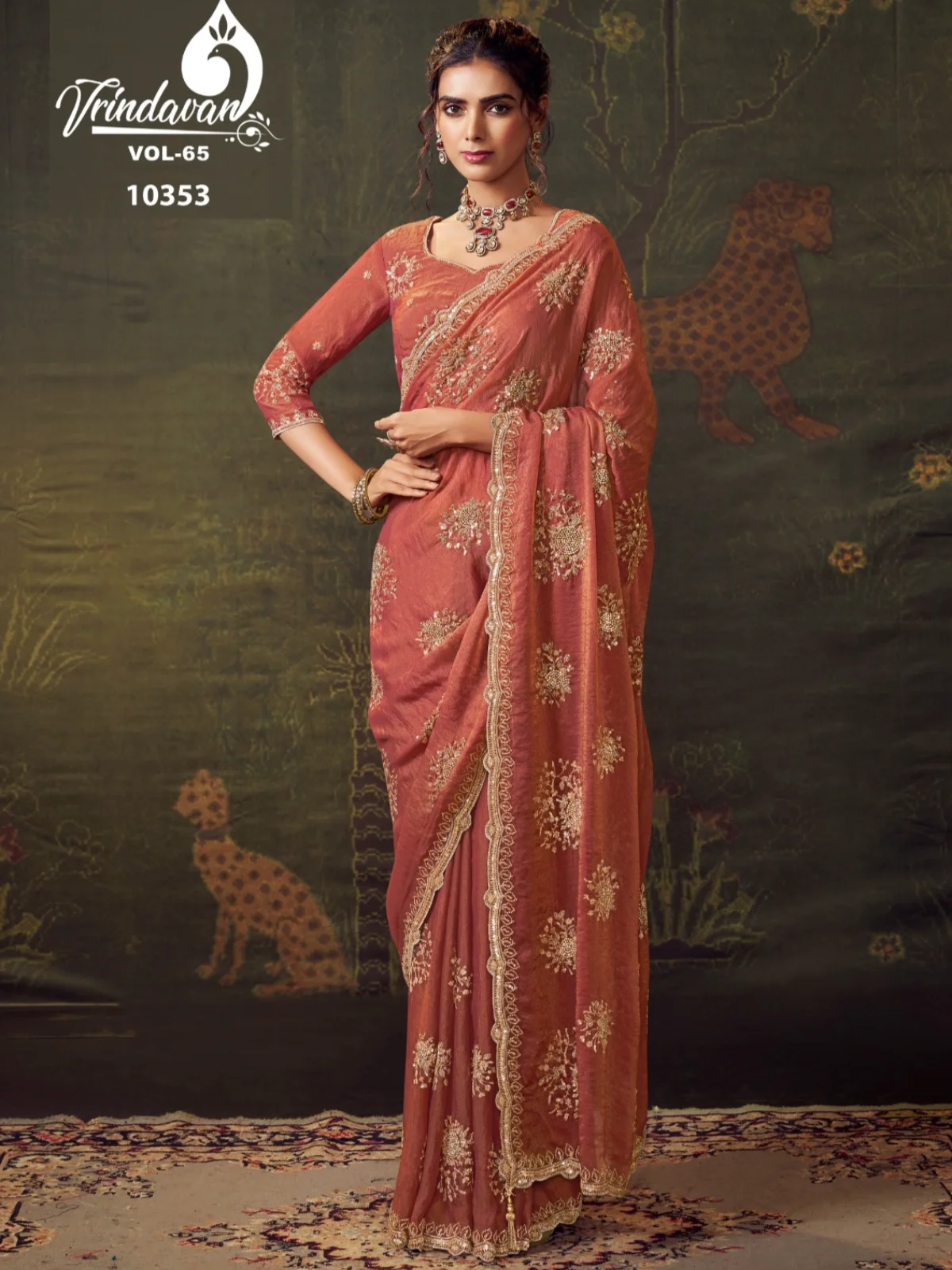 Royal Vrindavan Premium Tissue Fabric Saree Collection - Image 10