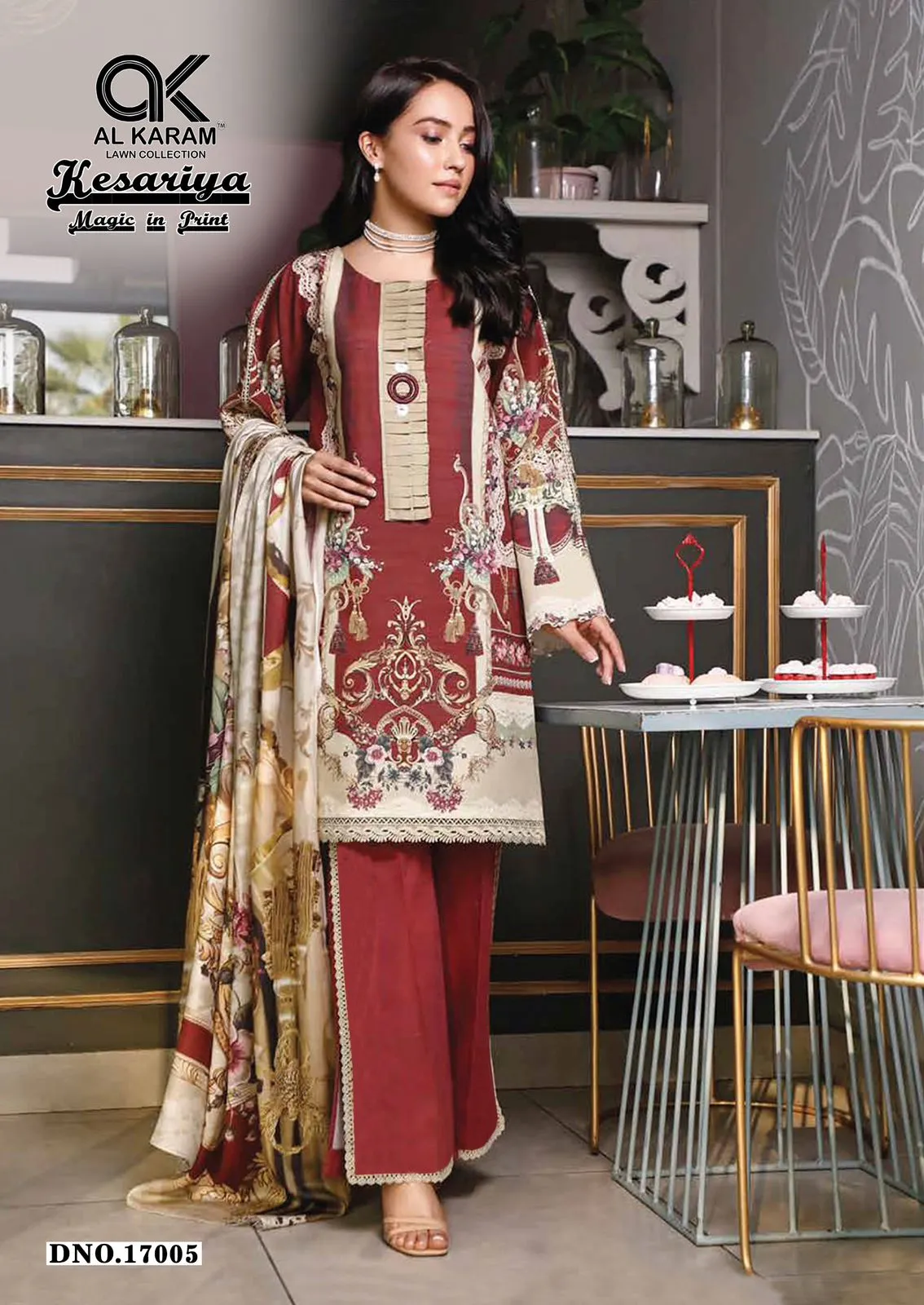 Al karam Kesariya Vol 17 Cambric Dress Material Collection - Image 4