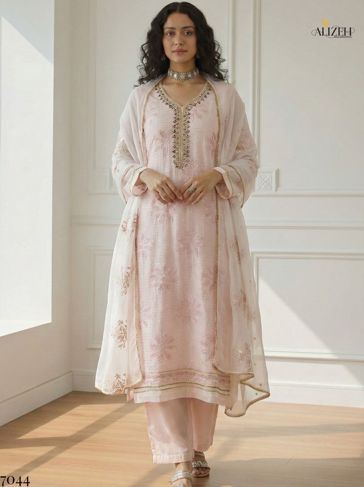 Alizeh Premium Georgette Embroidered Readymade Salwar Suit - Image 8