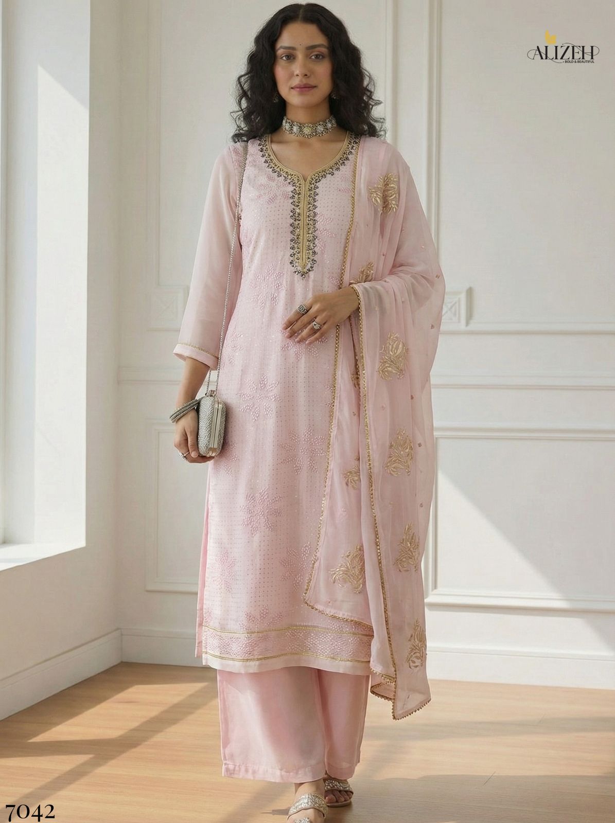 Alizeh Premium Georgette Embroidered Readymade Salwar Suit - Image 5