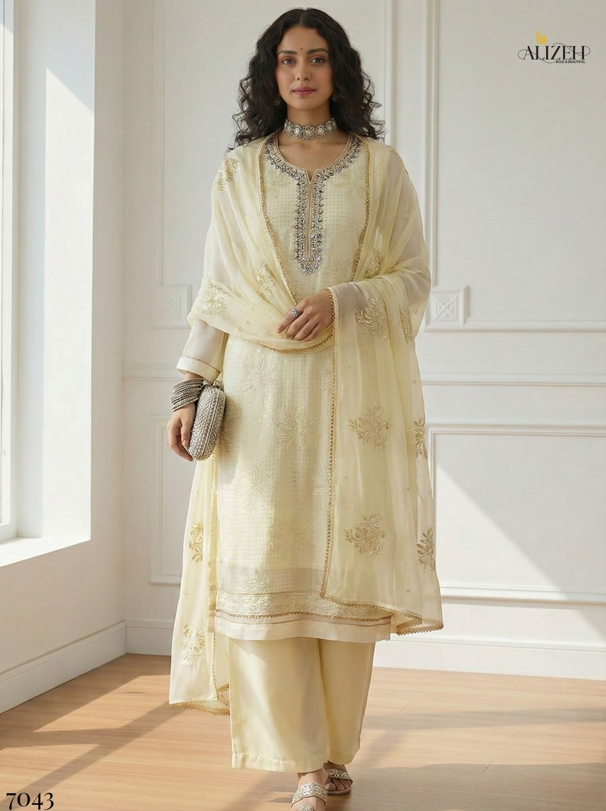 Alizeh Premium Georgette Embroidered Readymade Salwar Suit - Image 4