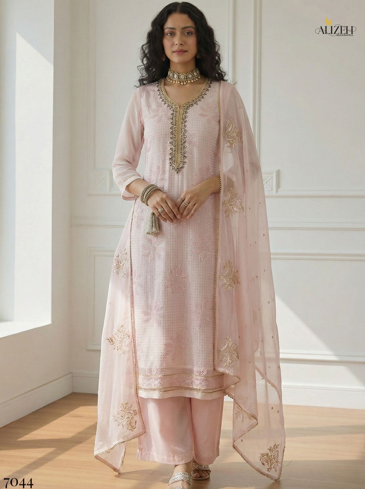 Alizeh Premium Georgette Embroidered Readymade Salwar Suit - Image 3