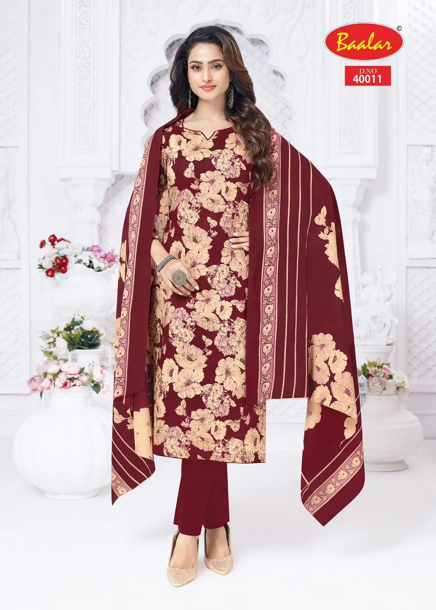 Baalar Kashmir Cotton Vol 4 Cotton Printed Dress Material Collection - Image 12