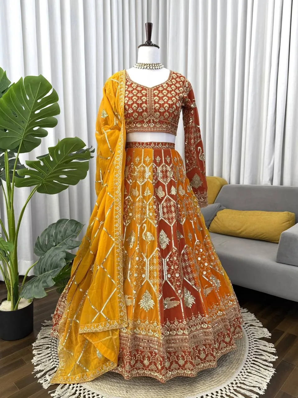 Bridesmaid Premium Designer Boutique Yellow Lehenga Choli Collection - Image 3