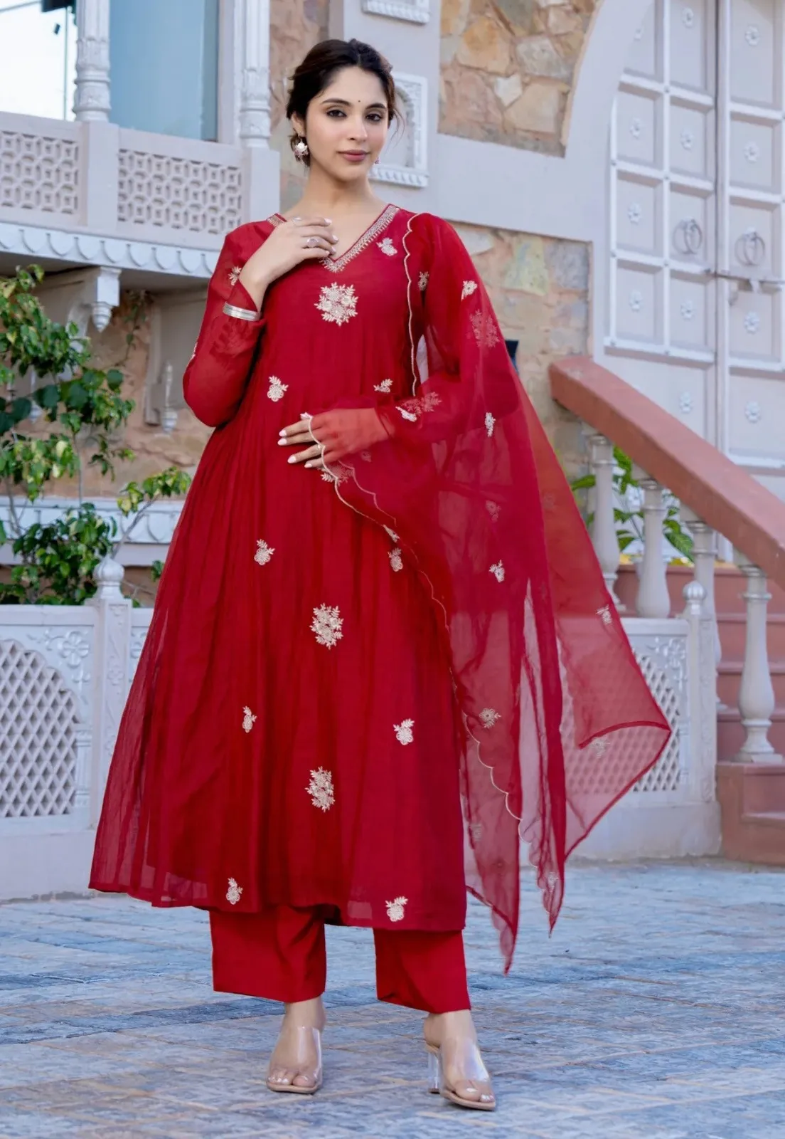 Dhruvi 387 Designer Silk Occasion Wear Kurti With Bottom Dupatta