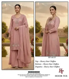 Hoor Tex HF 483 A D Full Stitched Pakistani Chiffon Suit Collection