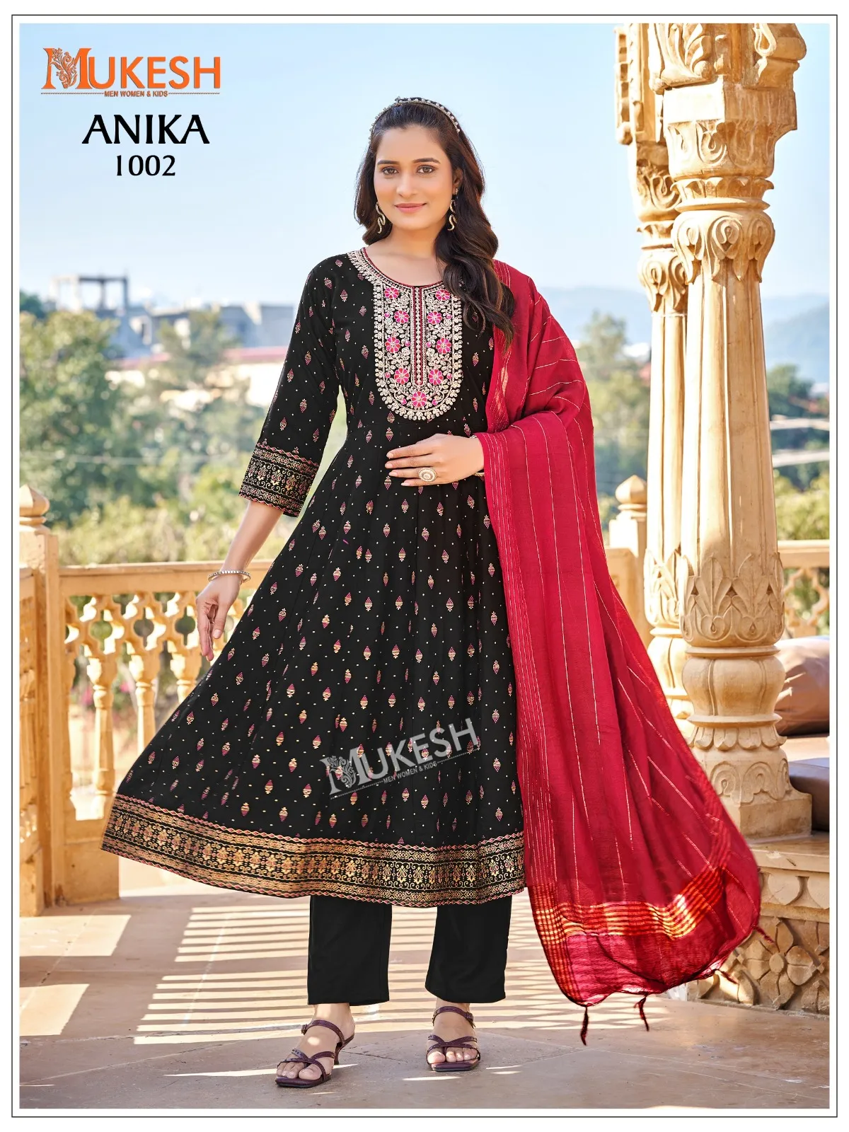 Mukesh Anika Rayon With Heavy Sequence Embroidery Worked Kurti Set