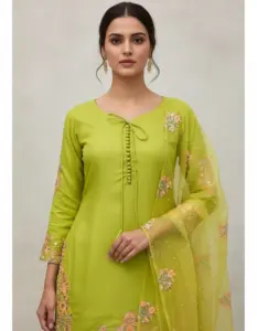 NSR 859 Designer Crep Silk Top-Bottom And Dupatta Set