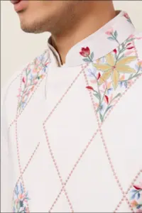 Shubhvastra Rivaaj Viscose Art Silk Mens Kurta Pant & Koti Collection - Image 3