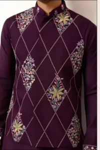 Shubhvastra Rivaaj Viscose Art Silk Mens Kurta Pant & Koti Collection - Image 2