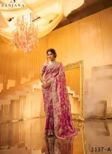 Bridal Lifestyle Royal Edition Designer Zardosi Drape Saree