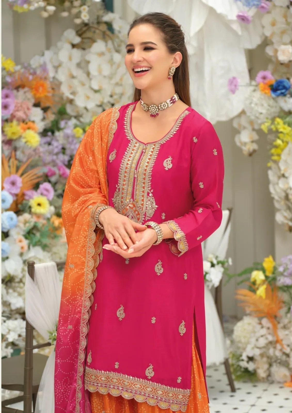 Eba Khushi Chinon With Embroidery Work Readymade Salwar Suit